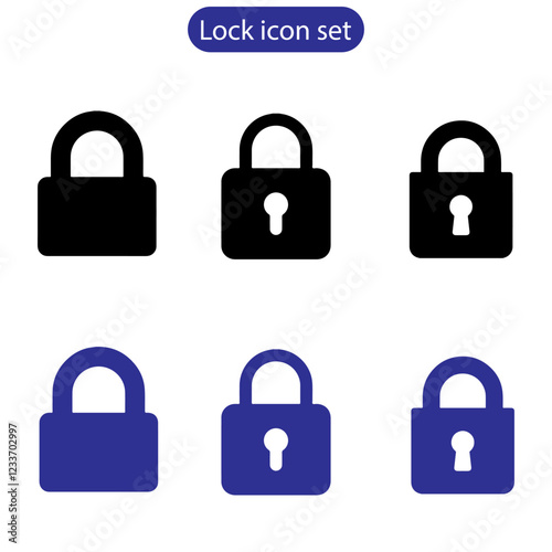 Lock icon set. Padlock open and closed. Locked and unlocked icon. Security symbol. Vector illustration.
