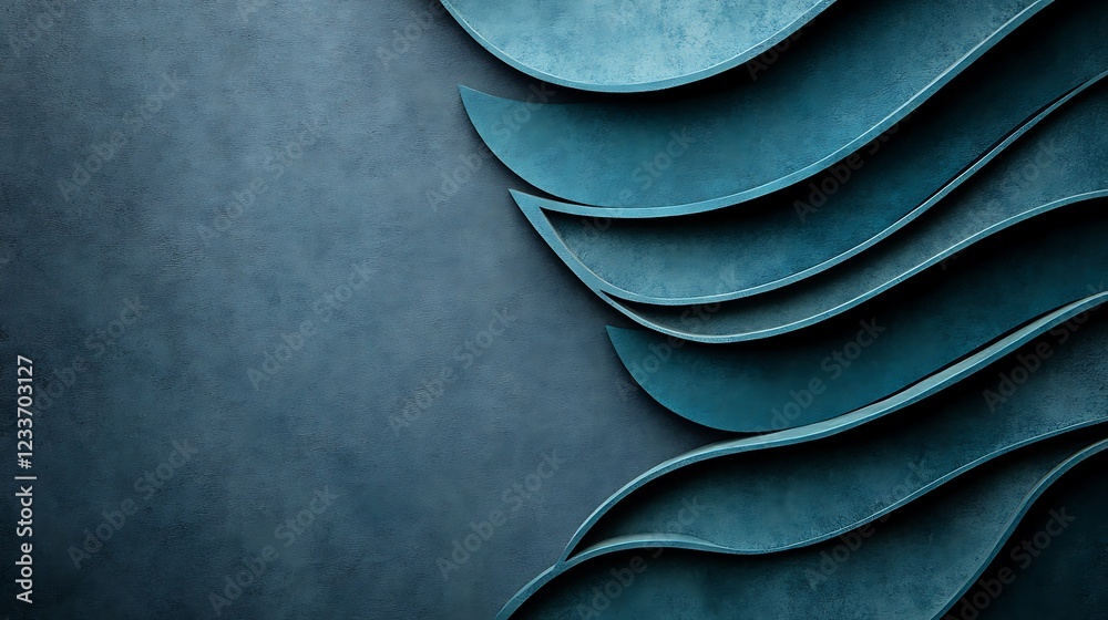 Obraz premium Abstract Teal Wave Pattern Design on Dark Background