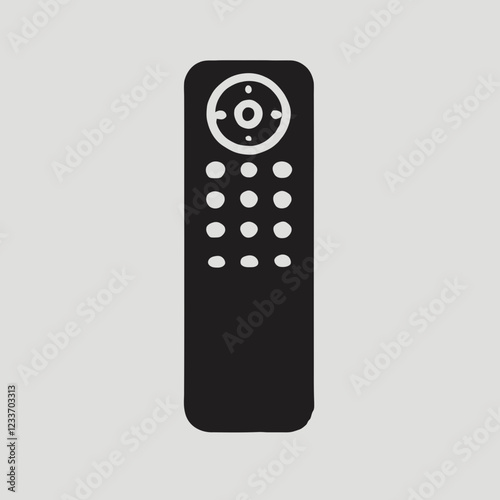 Remote Control silhouette in black on a white background