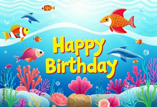 Vibrant Happy Birthday Banner with Balloons and Confetti