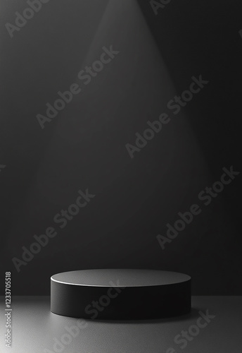 A dark room with a spotlight shining on it dark room with light coming from the ceiling


