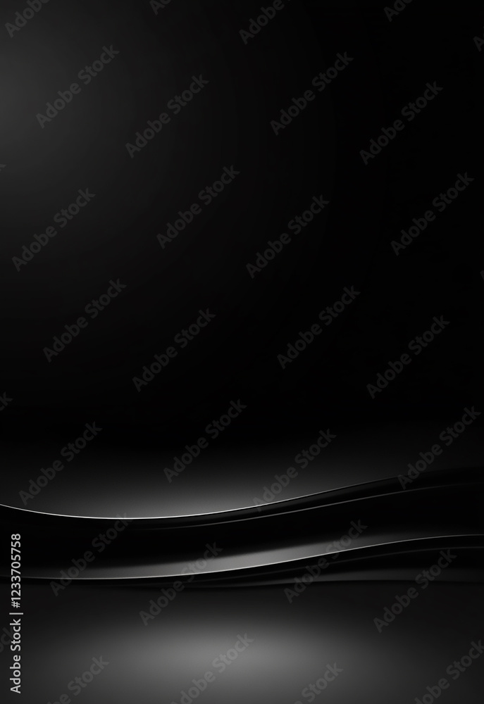 Fototapeta premium Dark hallway with a white wall in the background. The hallway is empty and the light is coming from the wall dark room with light coming from the ceiling