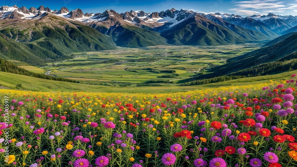 nature landscape mountain flower field tree nature landscape mountain flower field tree