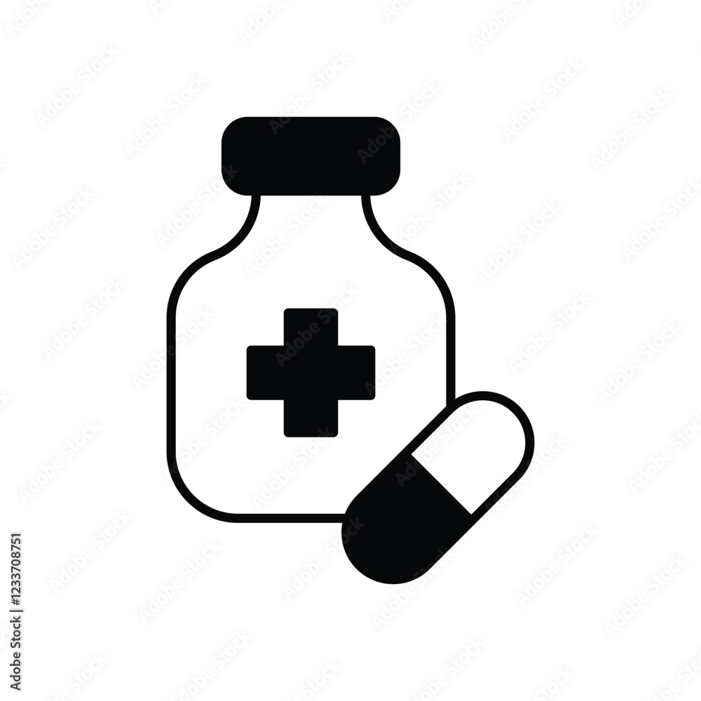 Medicine Bottle icon design stock illustration Medicine Bottle icon design stock illustration
