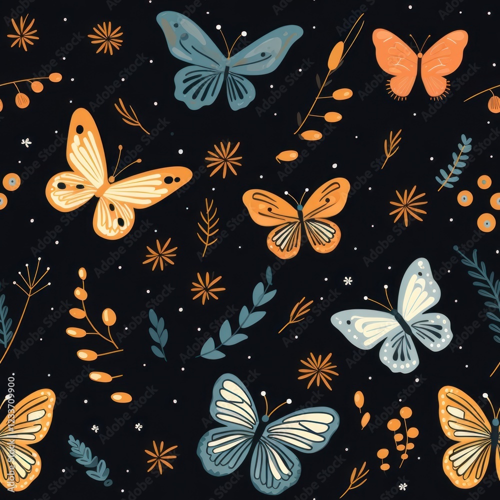 Fototapeta premium Butterfly pattern backgrounds insect.