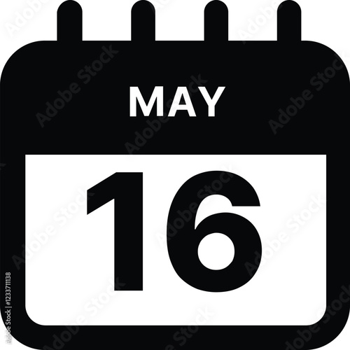 May 16 calendar icon design vector illustration