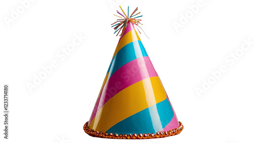 party hats isolated on white, birthday party hat isolated on transparent background