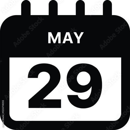 May 29 calendar icon design vector illustration