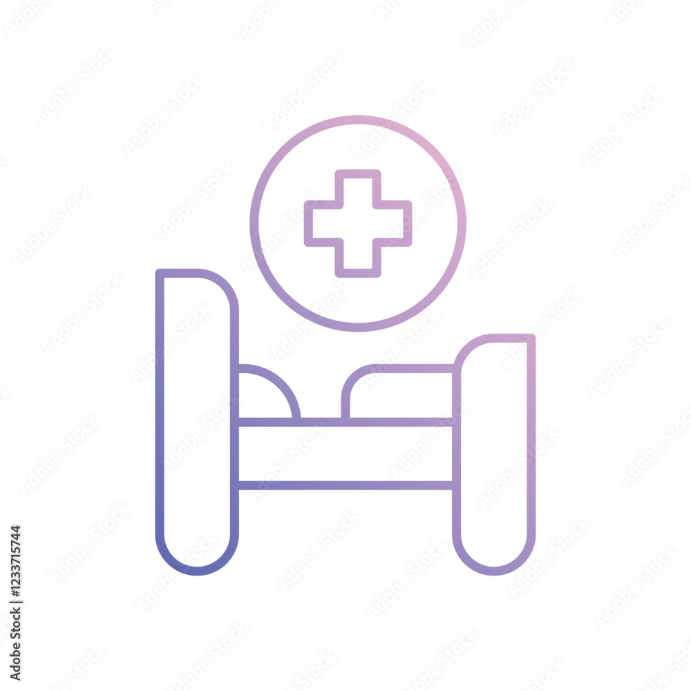 Medical Bed icon design stock illustration Medical Bed icon design stock illustration