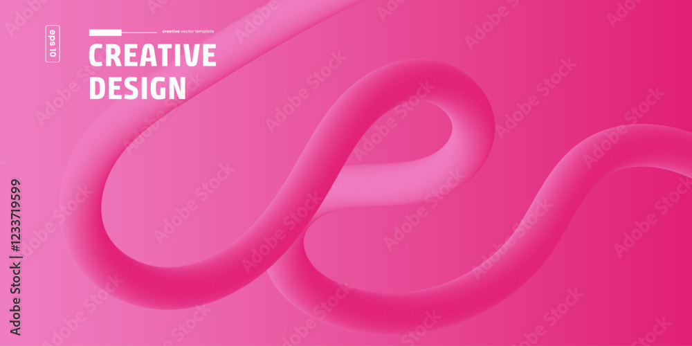 Obraz premium Abstract Pink Fluid Wave Creative Design Background Illustration