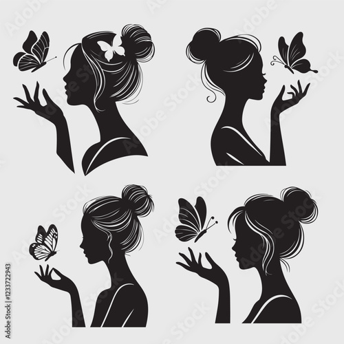 woman silhouette vector art pack