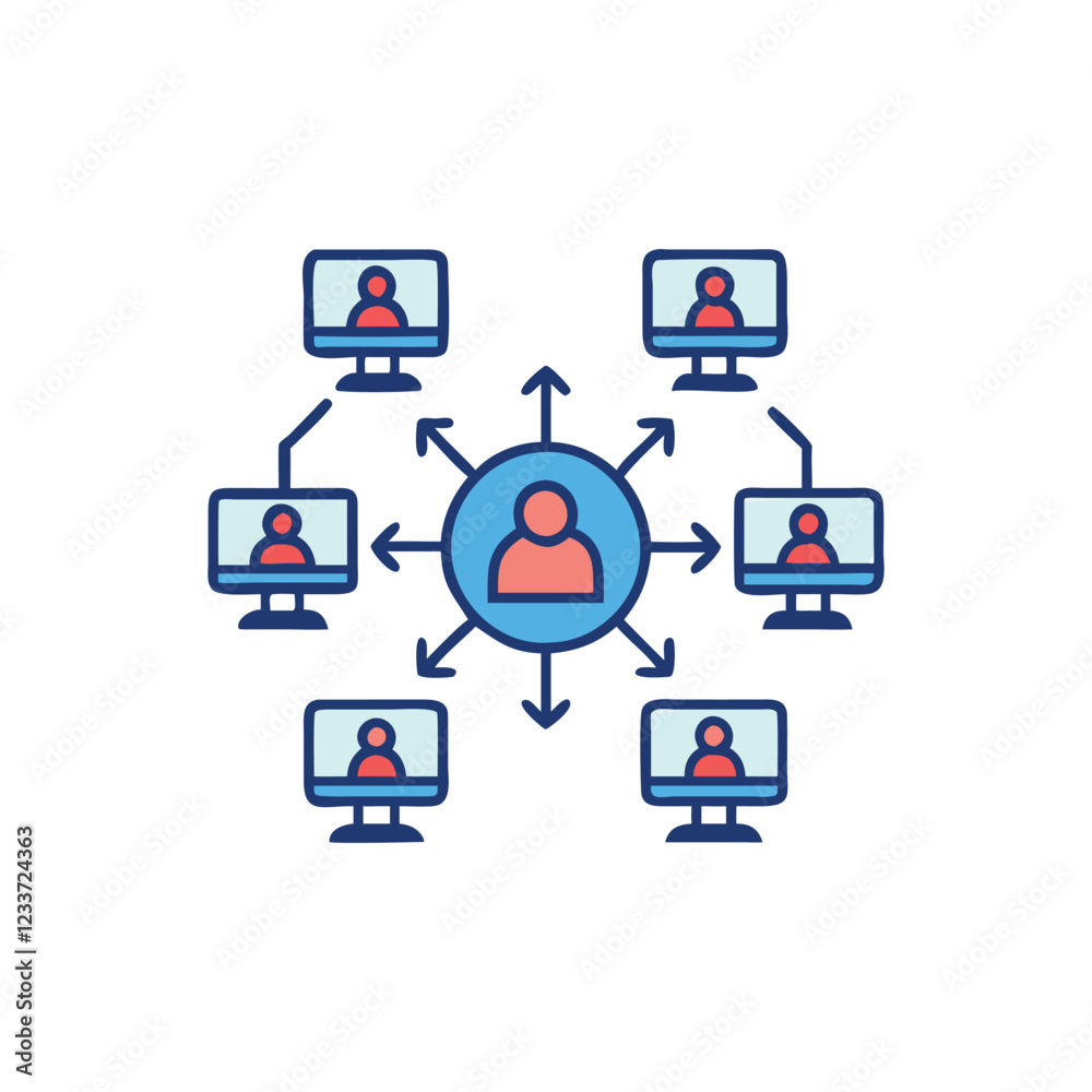 Fototapeta premium Comprehensive Botnet Icon for Security Risks