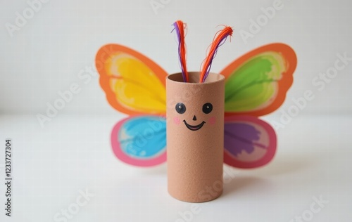 Cute butterfly shaped handicraft made from paper photo