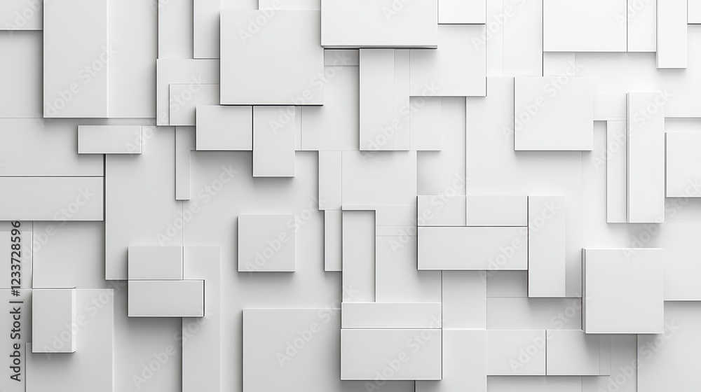 A background design featuring abstract geometric blocks rendered in 3D.