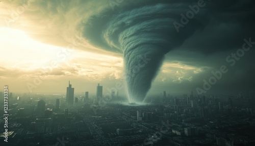 Apocalyptic Tornado Descends Upon Metropolis photo