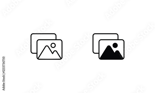 Gallery icons set vector stock illustration