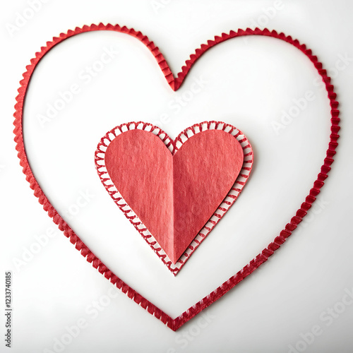 Continuous Line Heart Shape Border with Realistic Detail