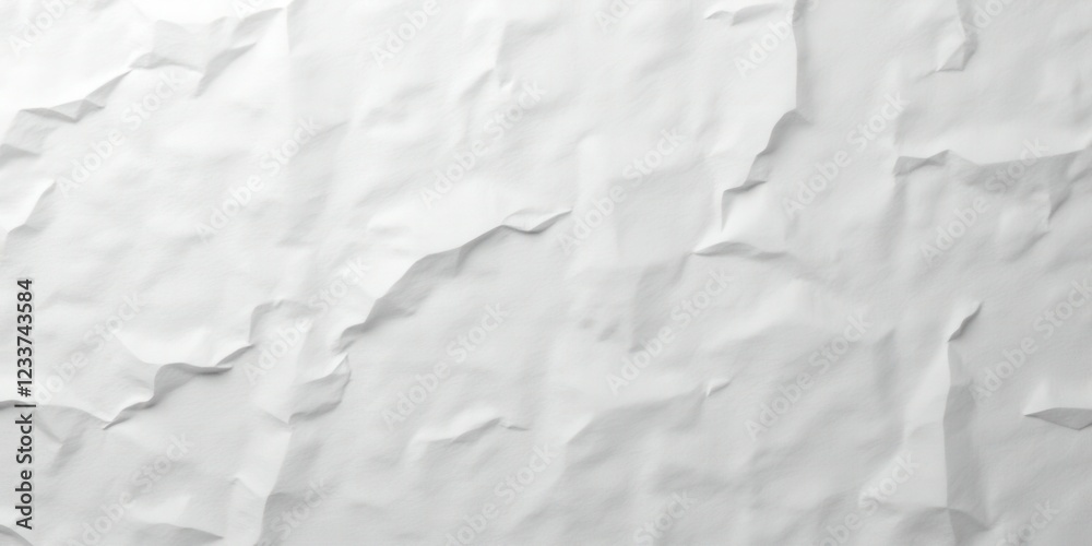 Obraz premium A delicate cascade of layered, crumpled paper reveals intricate textures and gentle folds, creating an inviting tapestry of subtle shades against a white backdrop