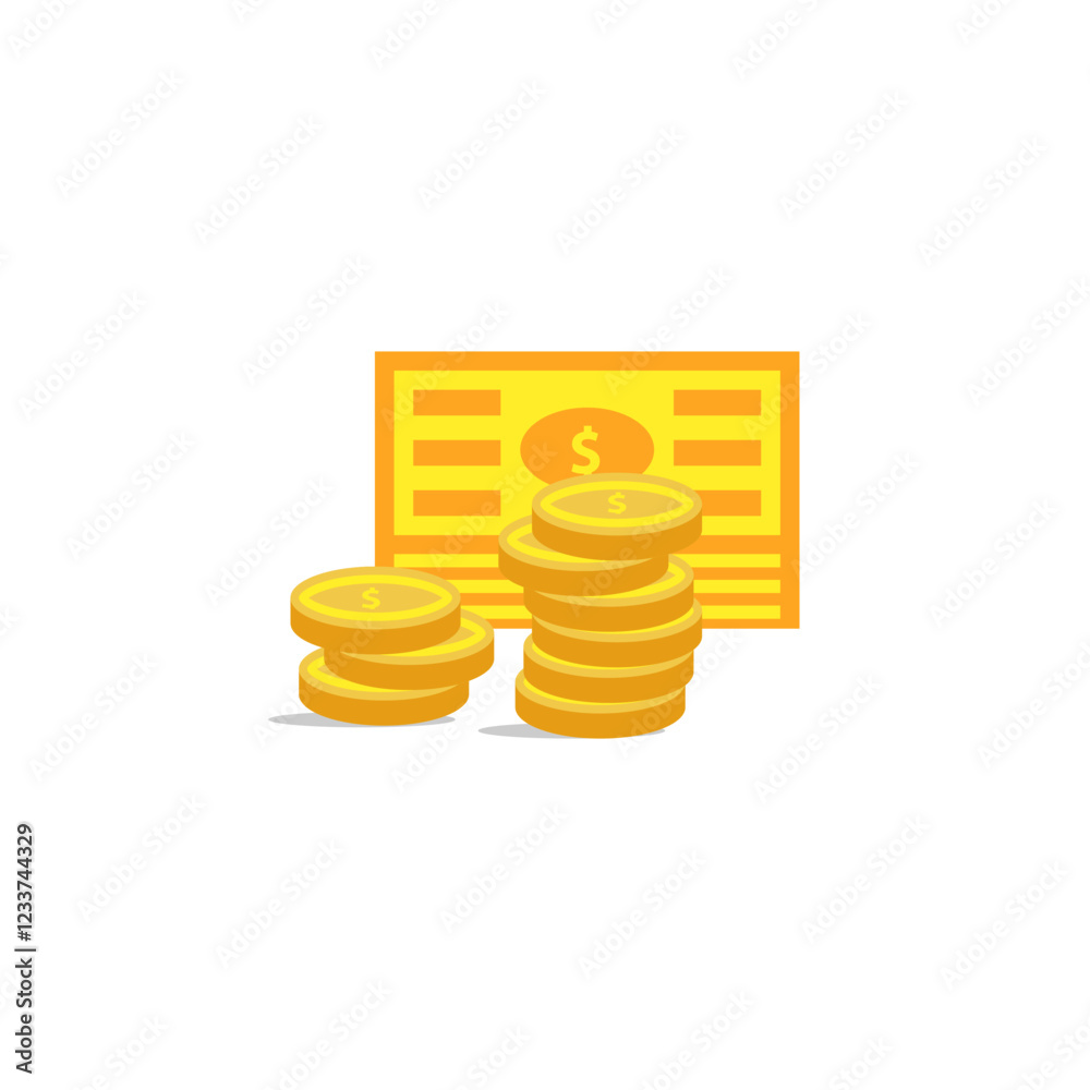 Gold Coin icons. Stack of money. Finance, investment and savings concept. Game elements. Golden penny cash pile. Treasure heap. Cartoon creative design objects. Vector illustration Gold Coin icons. Stack of money. Finance, investment and savings concept. Game elements. Golden penny cash pile. Treasure heap. Cartoon creative design objects. Vector illustration