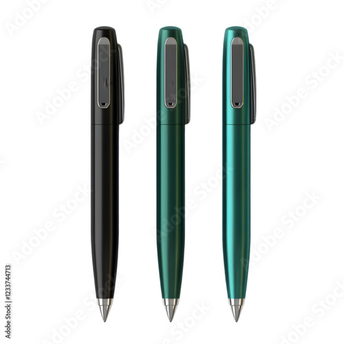 Gel Ink Pen With A Sleek Minimali Transparent Background with Realistic Details and Clean Design
