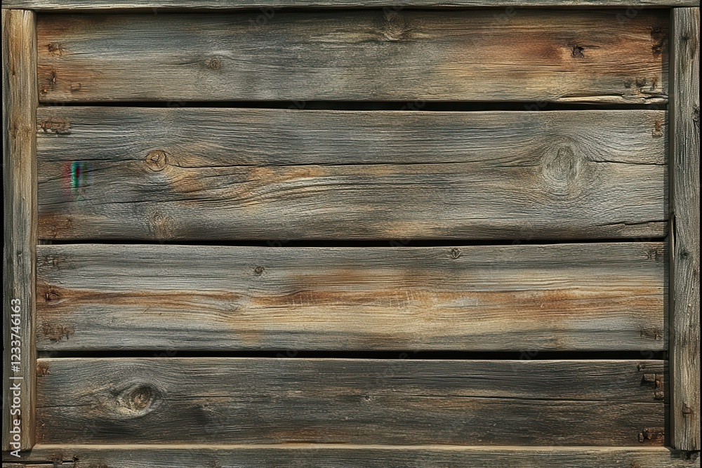 Weathered wooden crate, rustic texture, outdoor setting, background blur, design element Weathered wooden crate, rustic texture, outdoor setting, background blur, design element