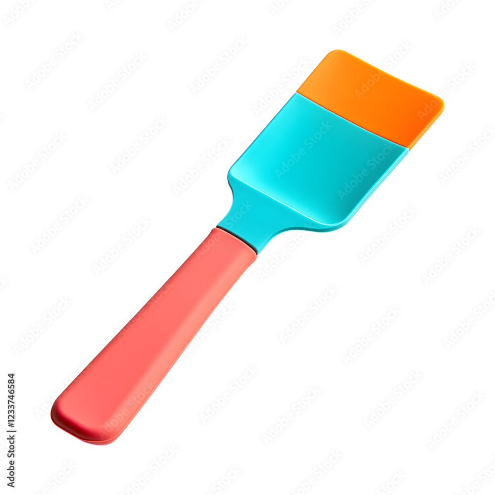 Contemporary Silicone Baking Scraper with Red Handle Isolated on Transparent Background Contemporary Silicone Baking Scraper with Red Handle Isolated on Transparent Background