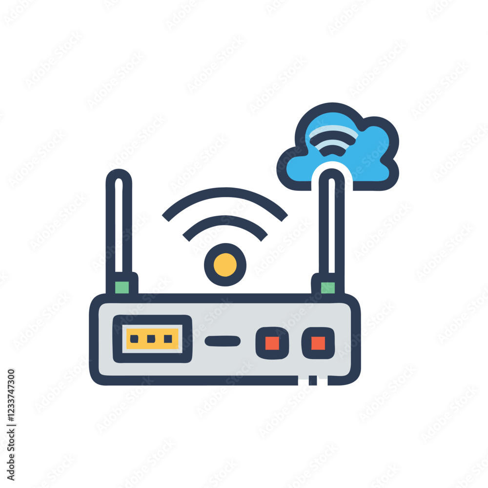 Comprehensive IoT Gateway Icon for Management Comprehensive IoT Gateway Icon for Management