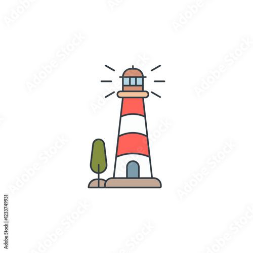 Lighthouse icon symbol vector illustration isolated on white background