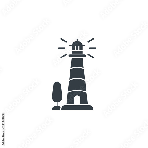 Lighthouse icon symbol vector illustration isolated on white background