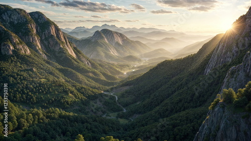 aerial, landscape, nature, mountain, field