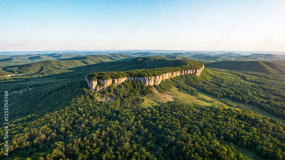 Fototapeta premium aerial, landscape, nature, mountain, field