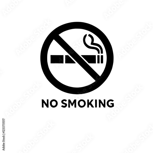 No Smoking Sign: A bold, clear, and universally understood no smoking symbol with the words "NO SMOKING" clearly displayed below.