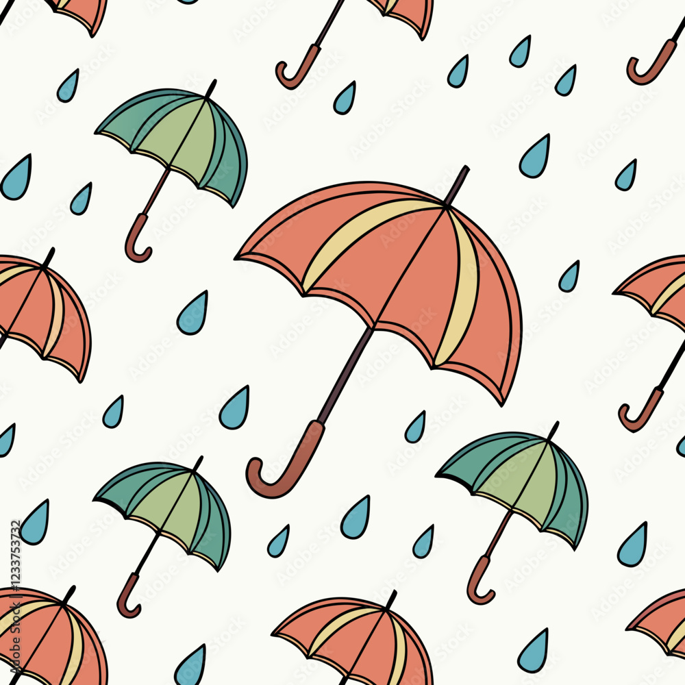 Obraz premium seamless pattern with umbrellas