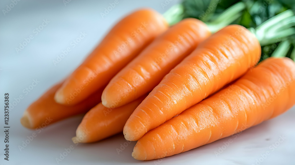 Fresh carrots bunch, kitchen counter, healthy food Fresh carrots bunch, kitchen counter, healthy food