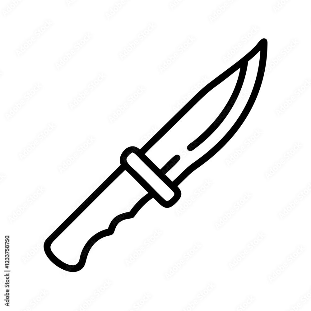 Hunting knife icon in minimalistic style for outdoor equipment concept
Hunting knife icon in minimalistic style for outdoor equipment concept