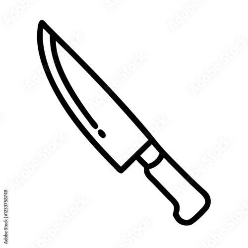 Chef knife icon in minimalistic style for kitchenware concept