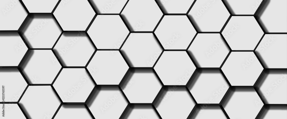 white background, seamless pattern of black hexagon grid line. white background, seamless pattern of black hexagon grid line.