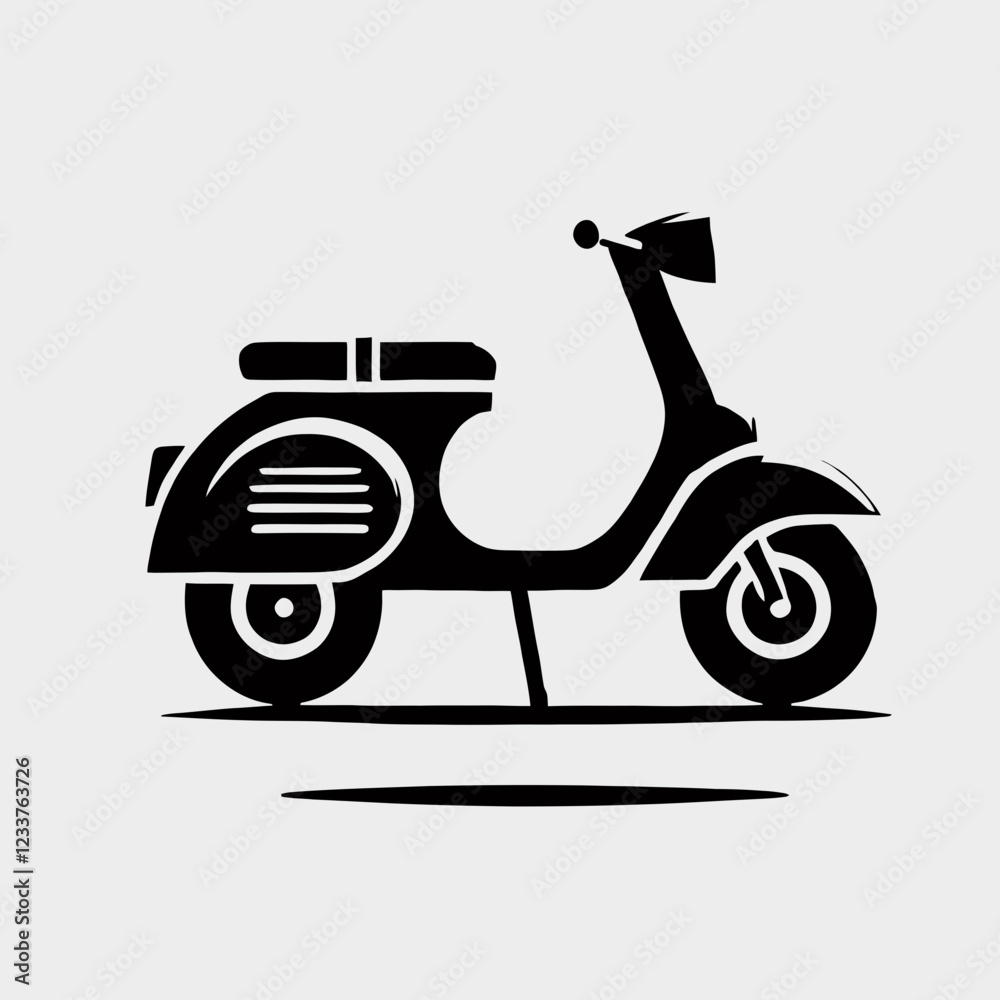 Obraz premium Scooter silhouette in black on a white background