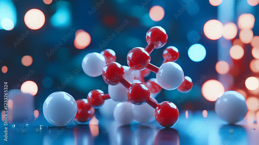 Futuristic microscopic molecular structure Futuristic microscopic molecular structure