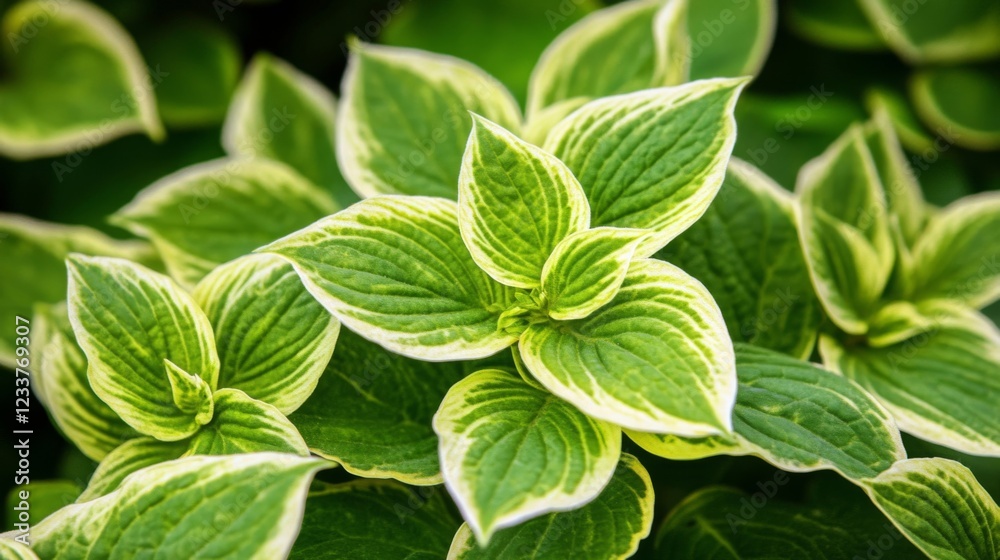 Lush Green Leaves With Cream Variegation Showcase Natural Beauty Lush Green Leaves With Cream Variegation Showcase Natural Beauty