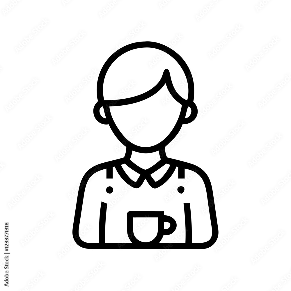 Person holding cup icon in minimalistic style for beverage concept Person holding cup icon in minimalistic style for beverage concept