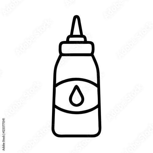 Sauce bottle icon in minimalistic style for condiment concept