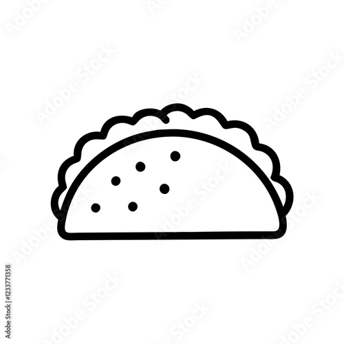 Taco icon in minimalistic style for food concept