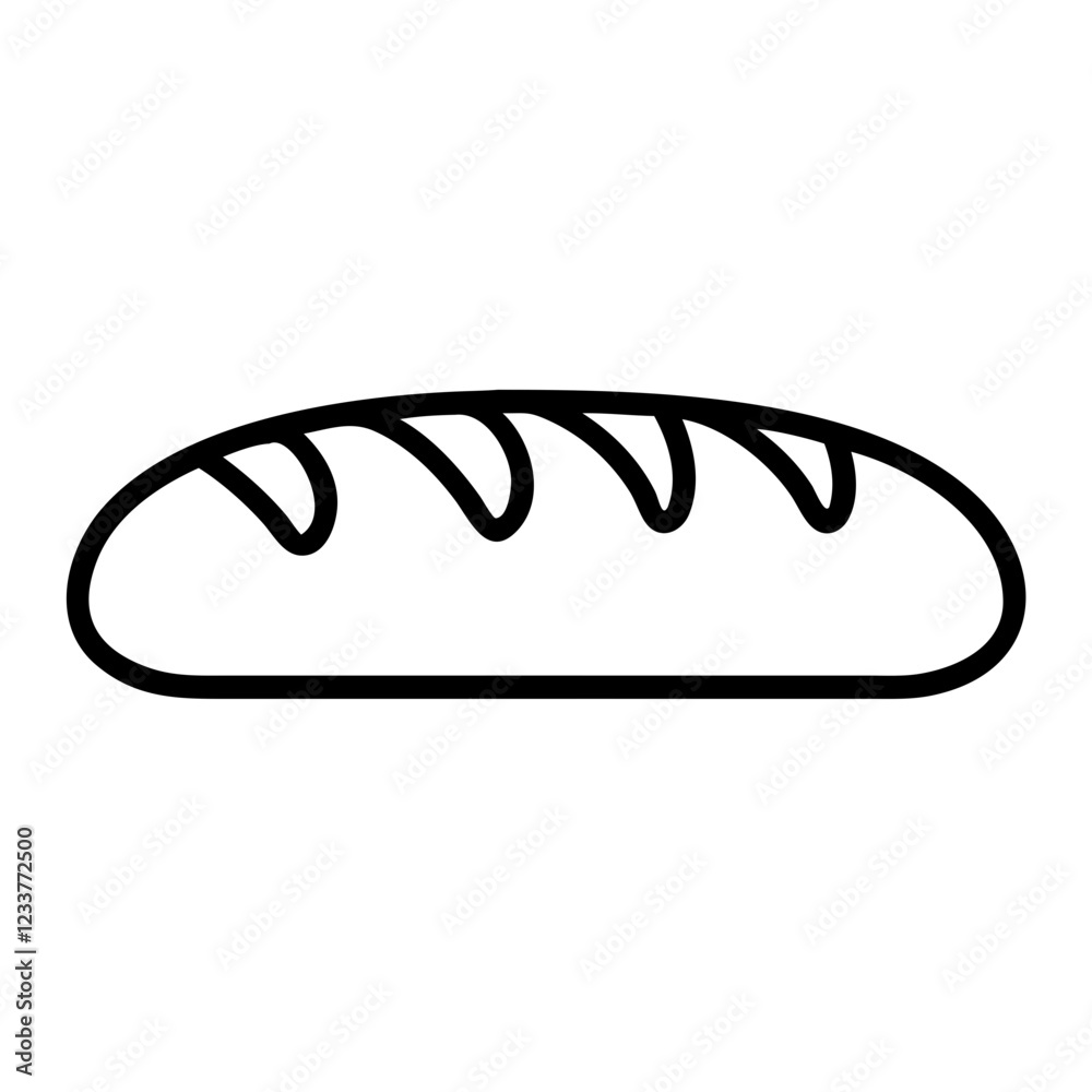 Loaf of bread icon in minimalistic style for bakery concept Loaf of bread icon in minimalistic style for bakery concept