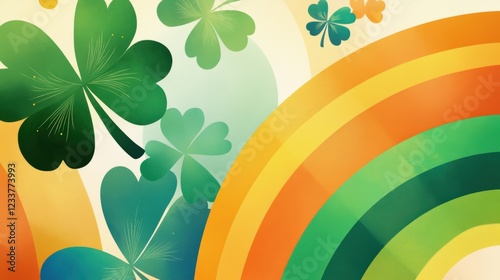 Whimsical clover and rainbow design celebrating st. patrick's day festivities