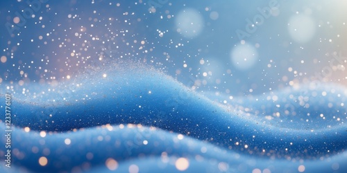 Blue Abstract Background with Sparkling Dust Particles photo