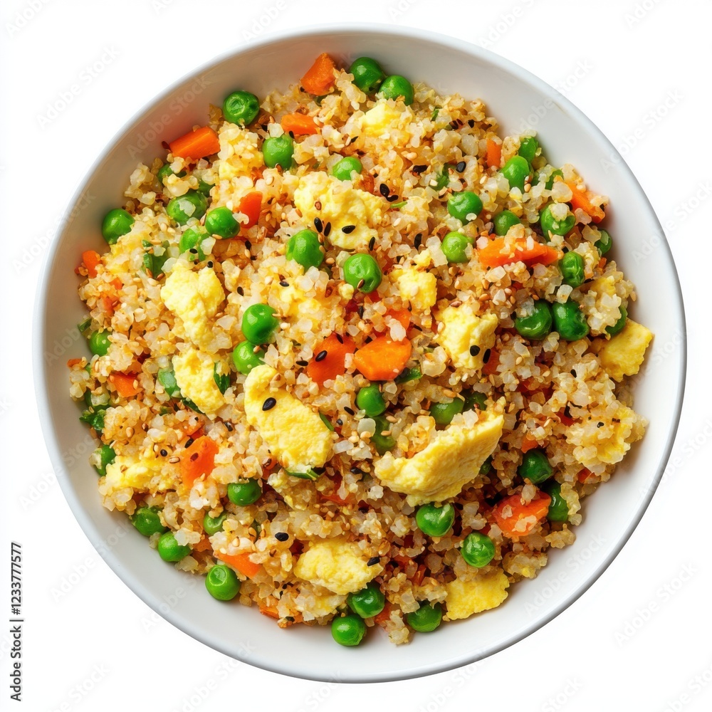 Stir-fried cauliflower rice with scrambled eggs Stir-fried cauliflower rice with scrambled eggs