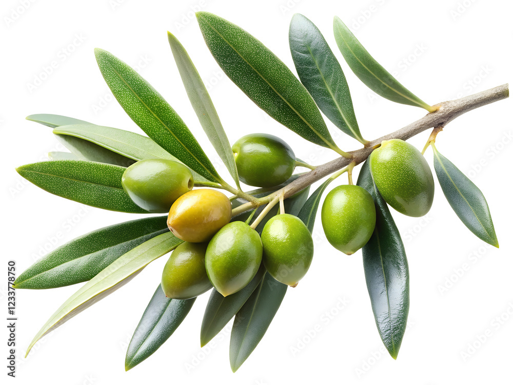 Branch of olive tree isolated on white background. PNG file Branch of olive tree isolated on white background. PNG file