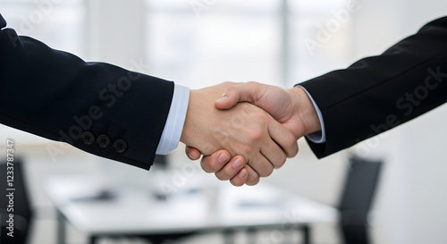 검은색 정장을 입은 비즈니스맨 둘 협상 악수 체결 조약 인사 거래 회사