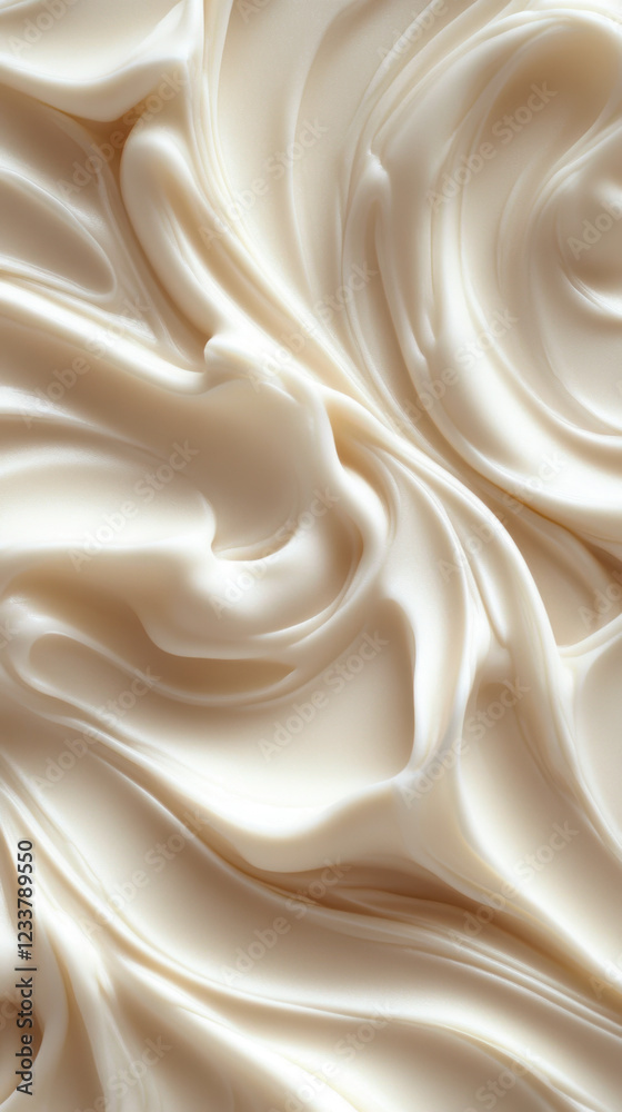 Fototapeta premium Luxurious textured cream swirls with smooth, silky surface